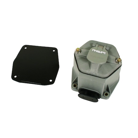 Phillips Socketbreaker, 7-Way, Sta-Dry, 28 Pin, 3-1/2 Deep Single Nose Box, Solid Pins, Stainless Hinge Pin 16-77029-28